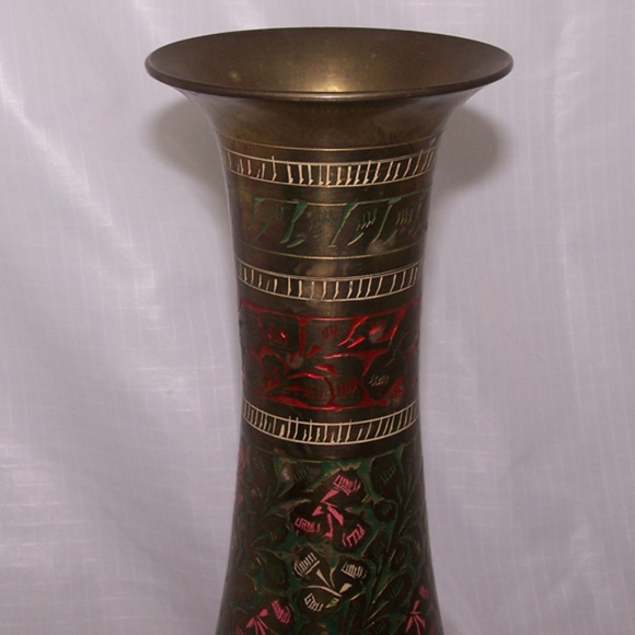 VTG Brass Bud Vase, East Indian - Picture 7 of 12